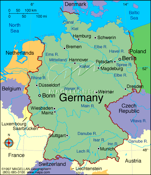 map of germany. map of country