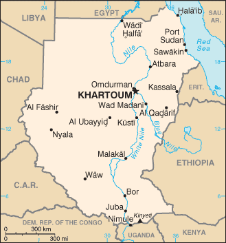 map of The Sudan