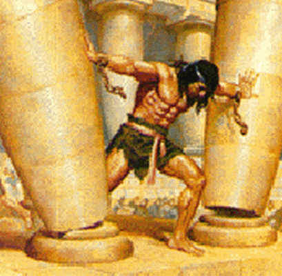 Samson push apart the pillars