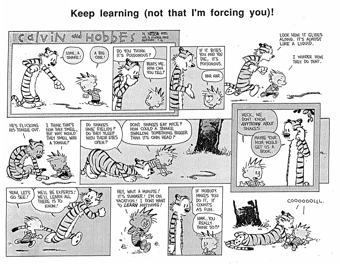 Hobbes tricks Calvin into learning.