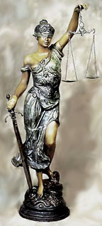 Lady justice with blindfold and scales